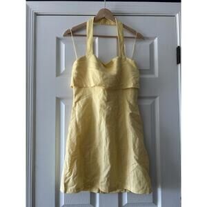 Lost + Wander Women's Butter Yellow Halter Casual Mini Dress Size Small